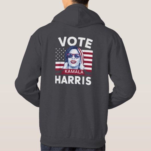 Veste À Capuche Vote Kamala Harris 2024 Président USA Drapeau (Dos)