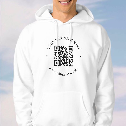 Veste À Capuche Votre code QR téléchargé avec texte circulaire mod