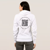 Veste À Capuche Votre code QR téléchargé plus texte circulaire mod (Dos entier)