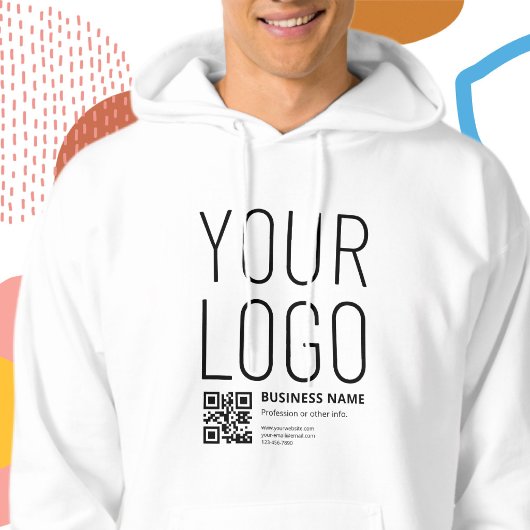 Veste À Capuche Votre logo avec QR code et texte modifiables