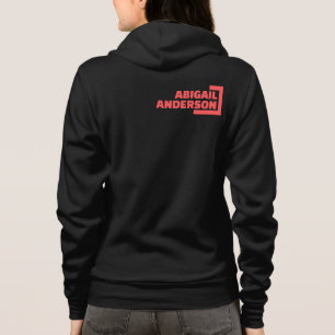 Veste À Capuche Votre nom entre crochets rouges, logo recto et ver