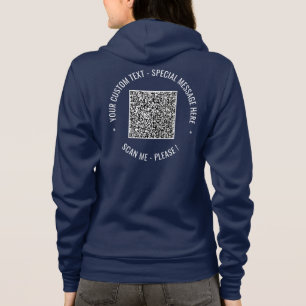 Veste À Capuche Votre QR Code Scan Info Texte personnalisé