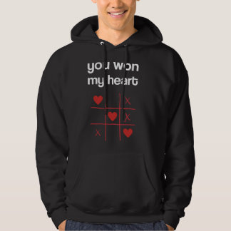 Veste À Capuche Vous avez gagné mon cœur Jeu de Tic Tac Toe mignon