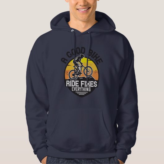 Veste À Capuche VTT - Rouler règle tout (Devant)