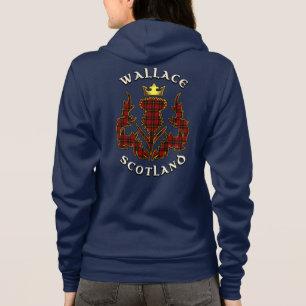 Veste À Capuche Wallace Clan Badge & Tartan avec Motto