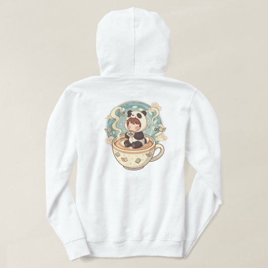 Veste À Capuche Warm Panda Coffee Cup Graphic Hoodie (Design dos)