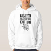 Veste À Capuche Warning - May Start Talking About Knitting (Devant)