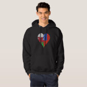 Veste À Capuche Welsh Samoan Drapeau Coeur (Devant entier)