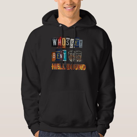 Veste À Capuche Whiskey Bent Et Hellbound Funny Whiskey Bourbon D (Devant)