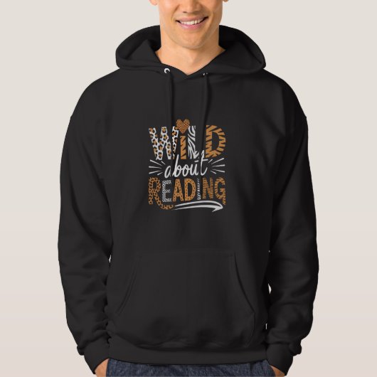 Veste À Capuche Wild About Reading Books Reader Lover Bookworm Lib (Devant)
