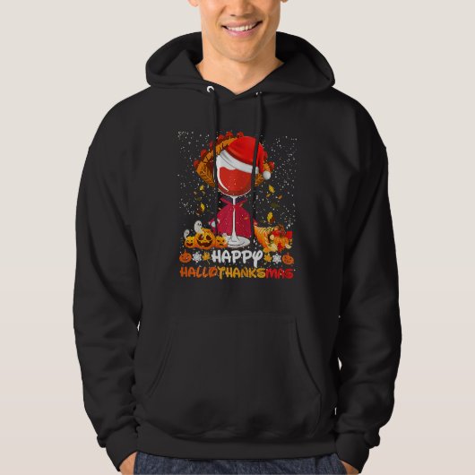 Veste À Capuche Wine Glasses Witch Santa Hat (Devant)