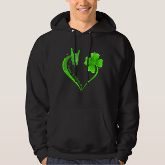 Veste À Capuche Women Love Sign Language Shamrock Happy St Patrick