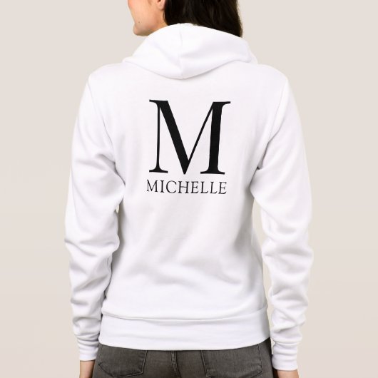 Veste À Capuche Womens Double Sided Design Print Name Monogram (Dos)
