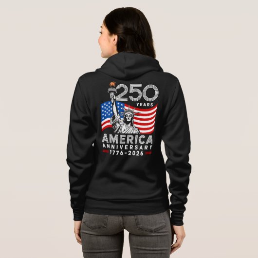Veste À Capuche Women's Happy 250th Anniversary America (Dos entier)