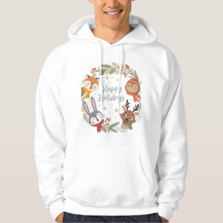 Veste À Capuche Woodland Friends Happy Holidays Circle 