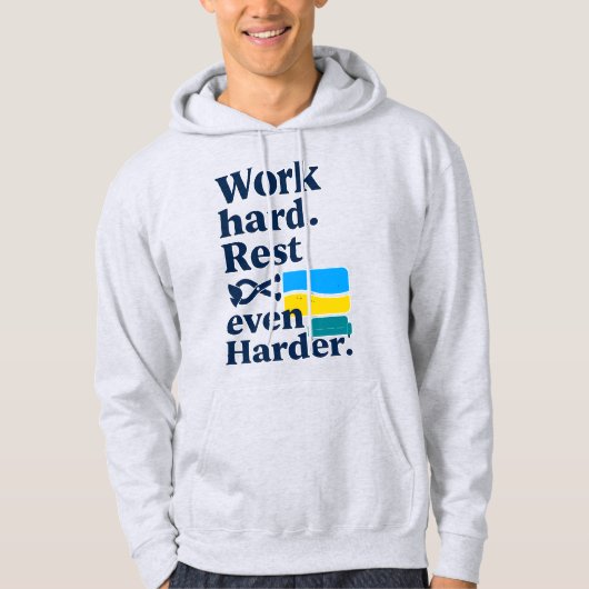 Veste À Capuche Work Hard Rest Even Harder Beach Lifestyle Design (Devant)