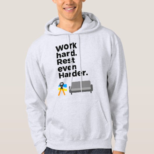 Veste À Capuche Work Hard Rest Even Harder Minimal Quote Design (Devant)