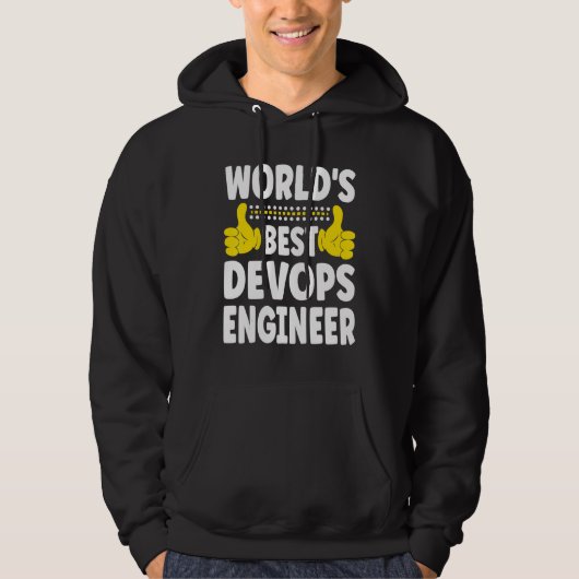 Veste À Capuche World's Best Devops Ingénieur Titre du travail Dev (Devant)
