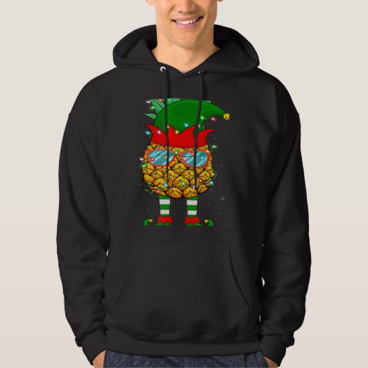 Veste À Capuche Xmas Lighting Mele Kalikimaka Pineapple Elf Christ (Devant)