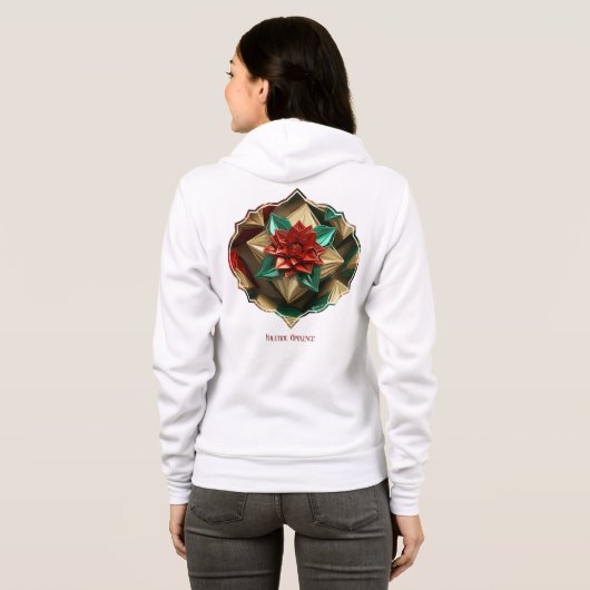 Veste À Capuche Yuletide Opulence : Threads dorés de Noël (Dos entier)