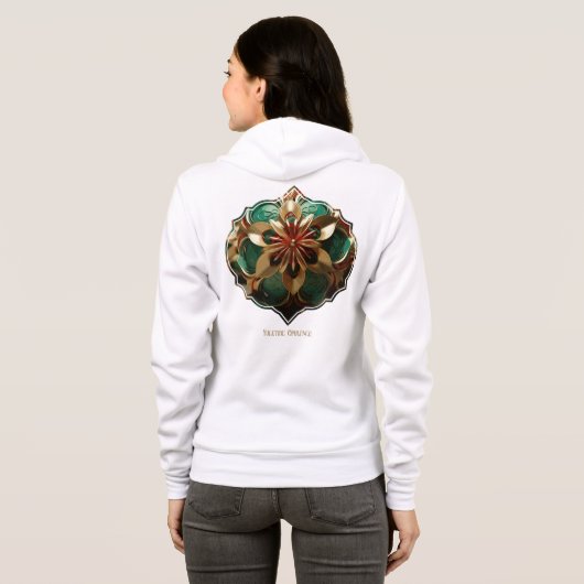 Veste À Capuche Yuletide Opulence : Threads dorés de Noël (Dos entier)