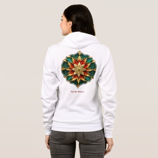 Veste À Capuche Yuletide Opulence : Threads dorés de Noël (Dos entier)