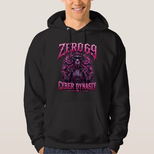 Veste À Capuche ZERO69 Cyber Dynasty – Protocole Néon Geisha (Devant)