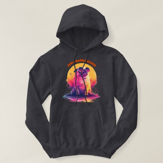 Veste À Capuche Zero Barks Given | Sweatshirt drôle rétro pour hom (Design devant)