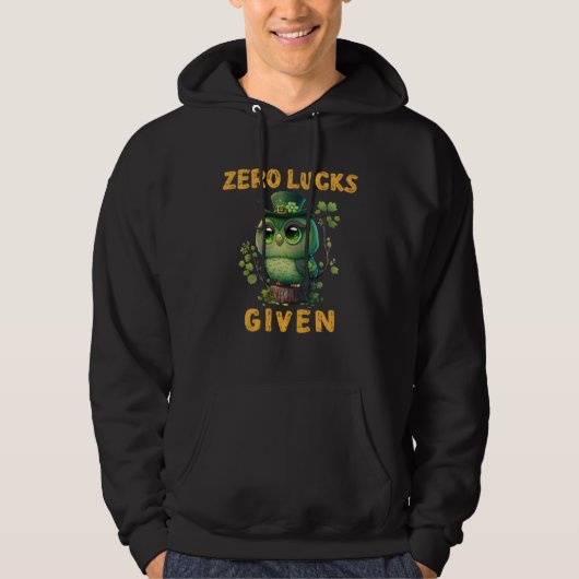 Veste À Capuche Zéro chance donnée  Chouette mignonne Fête de la S (Devant)