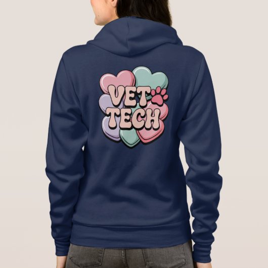Veste à capuche zippée Vet Tech Valentine's Heart (Dos)
