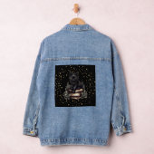 Veste de chat noir design avec étoiles et fleurs (Hangar)