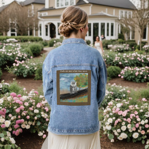 Veste de denim imprimé de hibou saisonnier