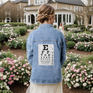Veste de jean denim de la carte des yeux