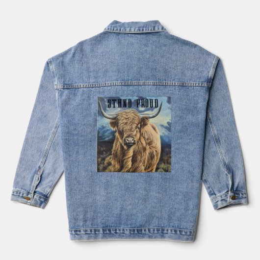 Veste Denim Avec Highland Bull (Verso)