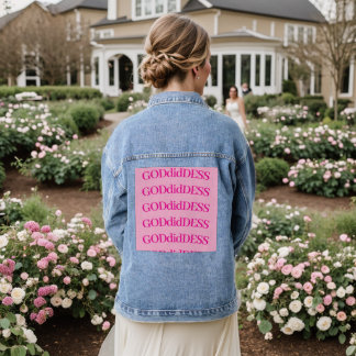 Veste Denim avec lettres Pink GODdidDESS
