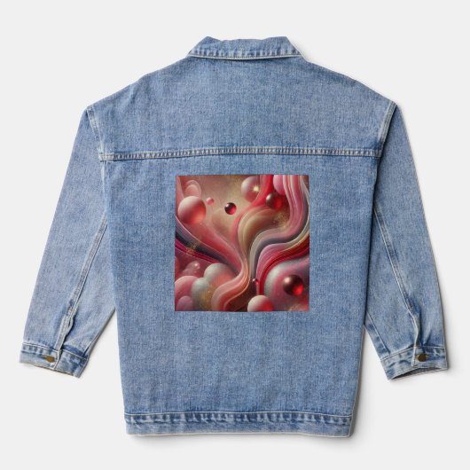 Veste Denim avec patch d'art Abstrait (Verso)