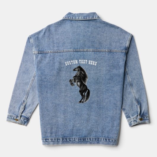 Veste Denim de cheval sauvage dressée avec texte p (Verso)
