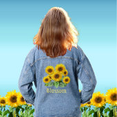 Veste Denim de fleurs de tournesol