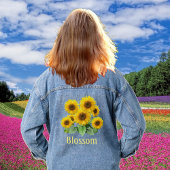 Veste Denim de fleurs de tournesol