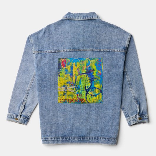 Veste Denim de libellule d'art Abstrait (Verso)