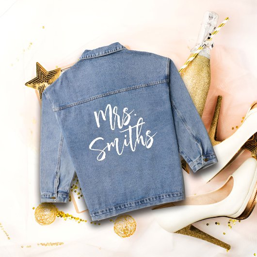 Veste Denim de mariée, Customisée Personnalisée Mm