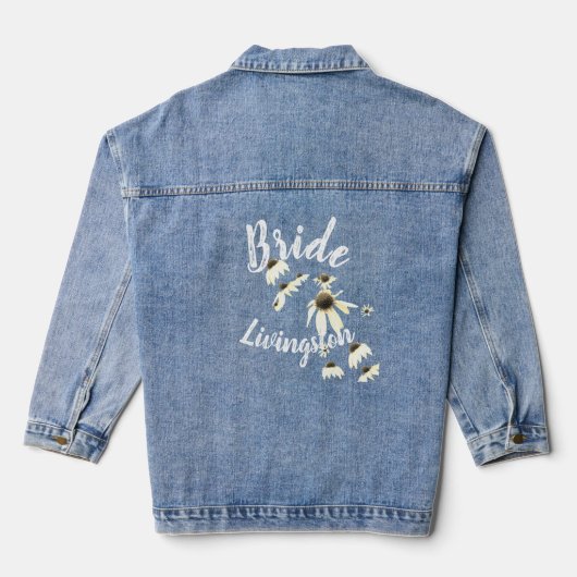 Veste Denim de mariée Floral Daisy Waterfall (Verso)