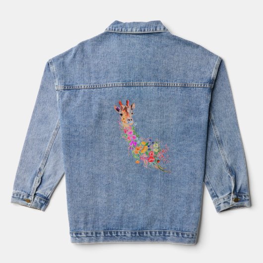 Veste Denim en Giraffe Florale (Verso)
