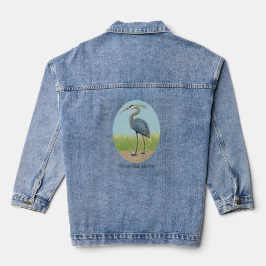 Veste Denim Femme Great Blue Heron (Verso)