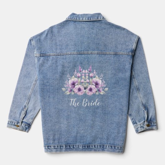 Veste Denim Floral Purple Aquarelle Mariée (Verso)