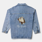 Veste Denim Mariage aux oiseaux blancs (Verso)