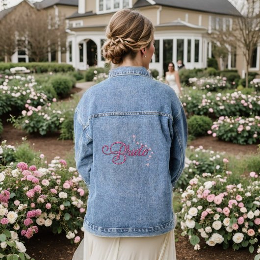 Veste Denim, mariée rose étincelante