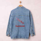 Veste Denim - Nom et lettres à pas en rouge (Hangar)