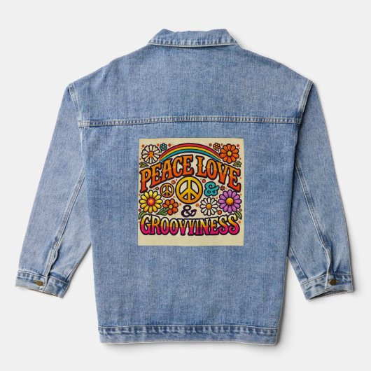 Veste Denim Peace, Love & Grooviness (Verso)