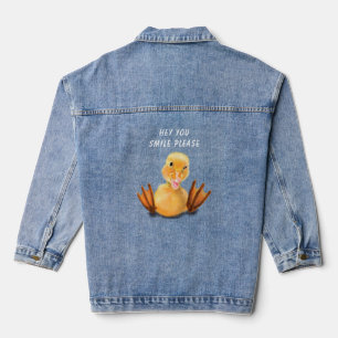 Veste Denim pour canard jaune - Texte personnalisé